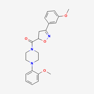 [3-(3-Methoxyphenyl)-4,5-dihydro-1,2-oxazol-5-yl][4-(2-methoxyphenyl)piperazin-1-yl]methanone