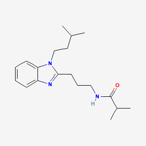 molecular formula C19H29N3O B11423857 2-methyl-N-{3-[1-(3-methylbutyl)-1H-benzimidazol-2-yl]propyl}propanamide 