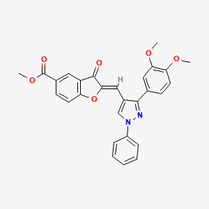 methyl (2Z)-2-{[3-(3,4-dimethoxyphenyl)-1-phenyl-1H-pyrazol-4-yl]methylidene}-3-oxo-2,3-dihydro-1-benzofuran-5-carboxylate