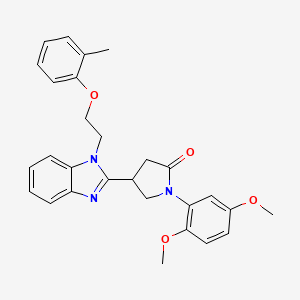 1-(2,5-dimethoxyphenyl)-4-{1-[2-(2-methylphenoxy)ethyl]-1H-benzimidazol-2-yl}pyrrolidin-2-one