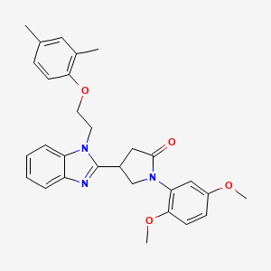 1-(2,5-dimethoxyphenyl)-4-{1-[2-(2,4-dimethylphenoxy)ethyl]-1H-benzimidazol-2-yl}pyrrolidin-2-one