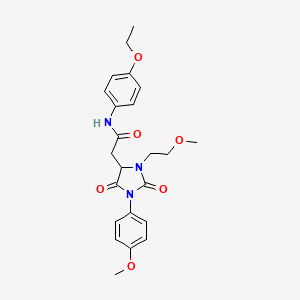 molecular formula C23H27N3O6 B11423915 N-(4-ethoxyphenyl)-2-[3-(2-methoxyethyl)-1-(4-methoxyphenyl)-2,5-dioxoimidazolidin-4-yl]acetamide 