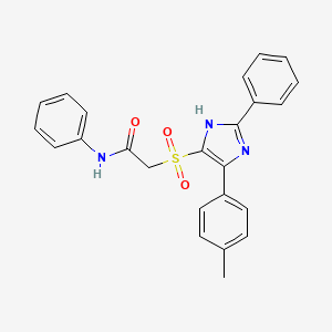 molecular formula C24H21N3O3S B11423917 2-{[5-(4-methylphenyl)-2-phenyl-1H-imidazol-4-yl]sulfonyl}-N-phenylacetamide 