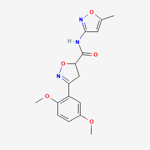 3-(2,5-dimethoxyphenyl)-N-(5-methyl-1,2-oxazol-3-yl)-4,5-dihydro-1,2-oxazole-5-carboxamide