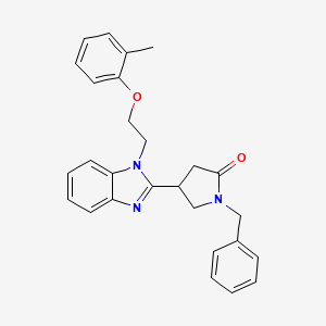 1-benzyl-4-{1-[2-(2-methylphenoxy)ethyl]-1H-benzimidazol-2-yl}pyrrolidin-2-one