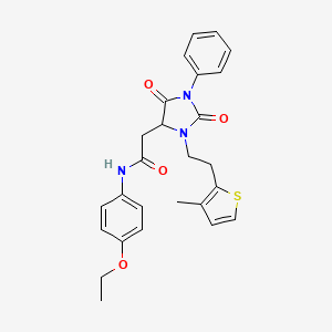 N-(4-ethoxyphenyl)-2-{3-[2-(3-methylthiophen-2-yl)ethyl]-2,5-dioxo-1-phenylimidazolidin-4-yl}acetamide