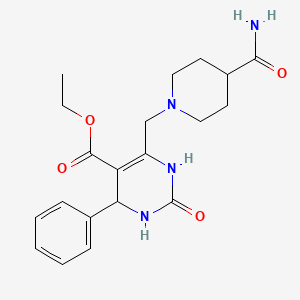 Ethyl 6-[(4-carbamoylpiperidin-1-yl)methyl]-2-oxo-4-phenyl-1,2,3,4-tetrahydropyrimidine-5-carboxylate