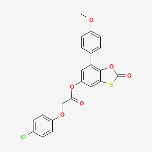 molecular formula C22H15ClO6S B11423996 7-(4-Methoxyphenyl)-2-oxo-1,3-benzoxathiol-5-yl (4-chlorophenoxy)acetate 