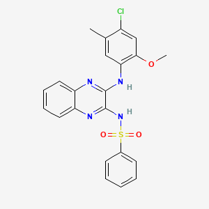 molecular formula C22H19ClN4O3S B11424003 N-{3-[(4-chloro-2-methoxy-5-methylphenyl)amino]quinoxalin-2-yl}benzenesulfonamide 