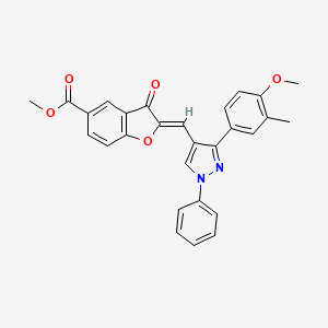 methyl (2Z)-2-{[3-(4-methoxy-3-methylphenyl)-1-phenyl-1H-pyrazol-4-yl]methylidene}-3-oxo-2,3-dihydro-1-benzofuran-5-carboxylate