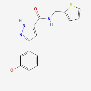 5-(3-methoxyphenyl)-N-(thiophen-2-ylmethyl)-1H-pyrazole-3-carboxamide