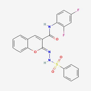 (2Z)-2-(Benzenesulfonamidoimino)-N-(2,4-difluorophenyl)-2H-chromene-3-carboxamide