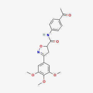 N-(4-acetylphenyl)-3-(3,4,5-trimethoxyphenyl)-4,5-dihydro-1,2-oxazole-5-carboxamide