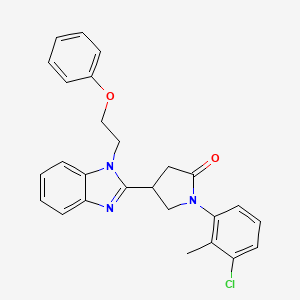 1-(3-chloro-2-methylphenyl)-4-[1-(2-phenoxyethyl)-1H-benzimidazol-2-yl]pyrrolidin-2-one