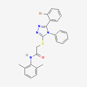 molecular formula C24H21BrN4OS B11424055 2-{[5-(2-bromophenyl)-4-phenyl-4H-1,2,4-triazol-3-yl]sulfanyl}-N-(2,6-dimethylphenyl)acetamide 