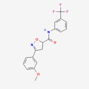 3-(3-methoxyphenyl)-N-[3-(trifluoromethyl)phenyl]-4,5-dihydro-1,2-oxazole-5-carboxamide