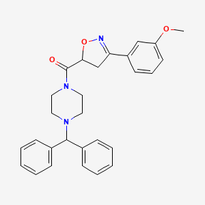 [4-(Diphenylmethyl)piperazin-1-yl][3-(3-methoxyphenyl)-4,5-dihydro-1,2-oxazol-5-yl]methanone