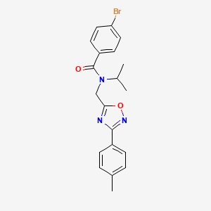 molecular formula C20H20BrN3O2 B11424106 4-bromo-N-{[3-(4-methylphenyl)-1,2,4-oxadiazol-5-yl]methyl}-N-(propan-2-yl)benzamide 