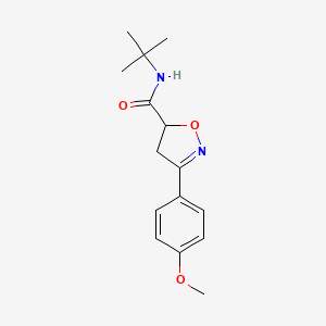 N-tert-butyl-3-(4-methoxyphenyl)-4,5-dihydro-1,2-oxazole-5-carboxamide