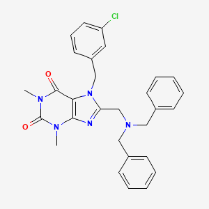 7-(3-chlorobenzyl)-8-[(dibenzylamino)methyl]-1,3-dimethyl-3,7-dihydro-1H-purine-2,6-dione