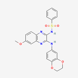 N-[3-(2,3-dihydro-1,4-benzodioxin-6-ylamino)-6-methoxyquinoxalin-2-yl]benzenesulfonamide