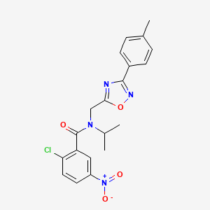 2-chloro-N-{[3-(4-methylphenyl)-1,2,4-oxadiazol-5-yl]methyl}-5-nitro-N-(propan-2-yl)benzamide