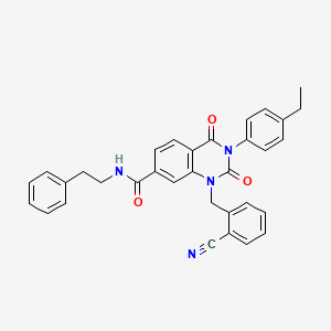 1-(2-cyanobenzyl)-3-(4-ethylphenyl)-2,4-dioxo-N-(2-phenylethyl)-1,2,3,4-tetrahydroquinazoline-7-carboxamide