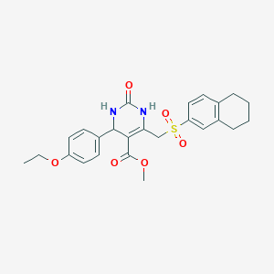 molecular formula C25H28N2O6S B11424183 Methyl 4-(4-ethoxyphenyl)-2-oxo-6-[(5,6,7,8-tetrahydronaphthalene-2-sulfonyl)methyl]-1,2,3,4-tetrahydropyrimidine-5-carboxylate 