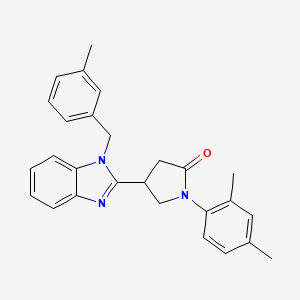 molecular formula C27H27N3O B11424195 1-(2,4-dimethylphenyl)-4-[1-(3-methylbenzyl)-1H-benzimidazol-2-yl]pyrrolidin-2-one 