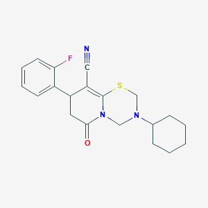 3-cyclohexyl-8-(2-fluorophenyl)-6-oxo-3,4,7,8-tetrahydro-2H,6H-pyrido[2,1-b][1,3,5]thiadiazine-9-carbonitrile