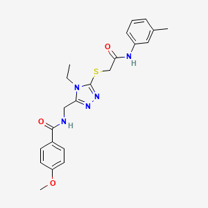 N-{[4-Ethyl-5-({[(3-methylphenyl)carbamoyl]methyl}sulfanyl)-4H-1,2,4-triazol-3-YL]methyl}-4-methoxybenzamide