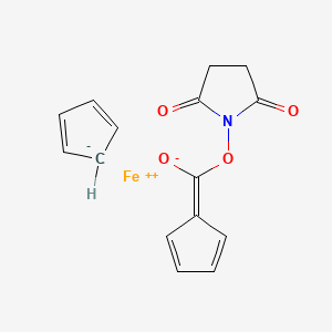 molecular formula C15H13FeNO4 10* B1142424 Ferrocene, [[(2,5-dioxo-1-pyrrolidinyl)oxy]carbonyl]- CAS No. 115223-09-1