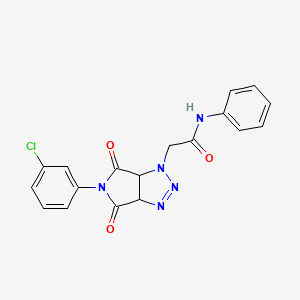 molecular formula C18H14ClN5O3 B11424243 2-[5-(3-chlorophenyl)-4,6-dioxo-4,5,6,6a-tetrahydropyrrolo[3,4-d][1,2,3]triazol-1(3aH)-yl]-N-phenylacetamide CAS No. 1053078-71-9