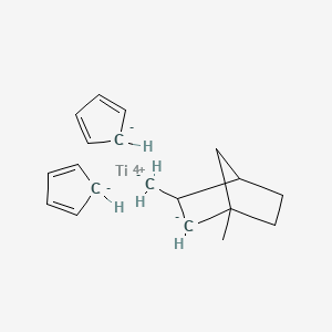 molecular formula C19H24Ti 10* B1142425 Bis(2,4-cyclopentadien-1-YL)[(4-methylbicyclo[2.2.1]heptane-2,3-diyl)-methylene]titanium CAS No. 117584-82-4