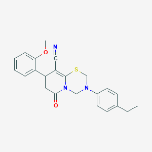 3-(4-ethylphenyl)-8-(2-methoxyphenyl)-6-oxo-3,4,7,8-tetrahydro-2H,6H-pyrido[2,1-b][1,3,5]thiadiazine-9-carbonitrile