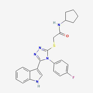 N-Cyclopentyl-2-{[4-(4-fluorophenyl)-5-(1H-indol-3-YL)-4H-1,2,4-triazol-3-YL]sulfanyl}acetamide