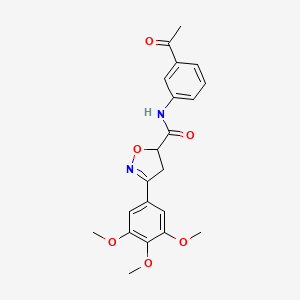 N-(3-acetylphenyl)-3-(3,4,5-trimethoxyphenyl)-4,5-dihydro-1,2-oxazole-5-carboxamide