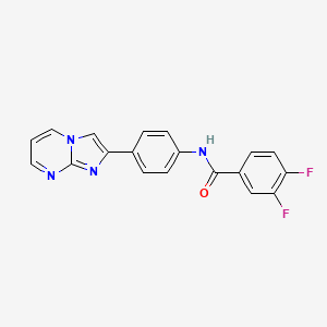 molecular formula C19H12F2N4O B11424274 3,4-Difluoro-N-(4-{imidazo[1,2-A]pyrimidin-2-YL}phenyl)benzamide 