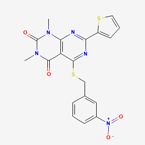 1,3-dimethyl-5-((3-nitrobenzyl)thio)-7-(thiophen-2-yl)pyrimido[4,5-d]pyrimidine-2,4(1H,3H)-dione