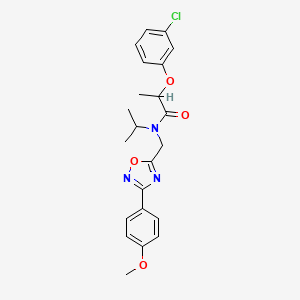 2-(3-chlorophenoxy)-N-{[3-(4-methoxyphenyl)-1,2,4-oxadiazol-5-yl]methyl}-N-(propan-2-yl)propanamide