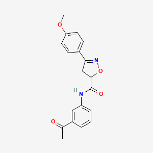 molecular formula C19H18N2O4 B11424300 N-(3-acetylphenyl)-3-(4-methoxyphenyl)-4,5-dihydro-1,2-oxazole-5-carboxamide 