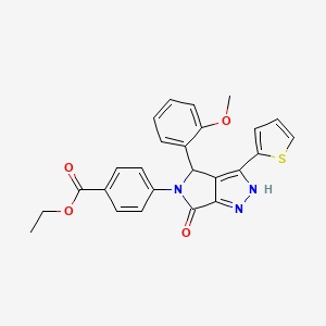 ethyl 4-[4-(2-methoxyphenyl)-6-oxo-3-(thiophen-2-yl)-4,6-dihydropyrrolo[3,4-c]pyrazol-5(1H)-yl]benzoate