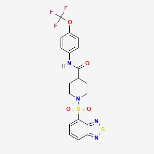 molecular formula C19H17F3N4O4S2 B11424321 1-(2,1,3-benzothiadiazol-4-ylsulfonyl)-N-[4-(trifluoromethoxy)phenyl]piperidine-4-carboxamide 