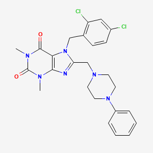 7-(2,4-dichlorobenzyl)-1,3-dimethyl-8-[(4-phenylpiperazin-1-yl)methyl]-3,7-dihydro-1H-purine-2,6-dione