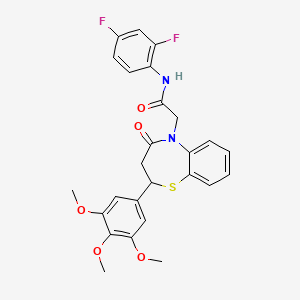 N-(2,4-difluorophenyl)-2-(4-oxo-2-(3,4,5-trimethoxyphenyl)-3,4-dihydrobenzo[b][1,4]thiazepin-5(2H)-yl)acetamide