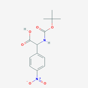 molecular formula C13H16N2O6 B1142438 tert-Butoxycarbonylamino-(4-nitro-phenyl)-acetic acid CAS No. 115116-80-8