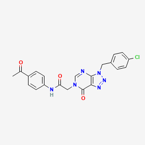 molecular formula C21H17ClN6O3 B11424398 N-(4-acetylphenyl)-2-[3-(4-chlorobenzyl)-7-oxo-3,7-dihydro-6H-[1,2,3]triazolo[4,5-d]pyrimidin-6-yl]acetamide 