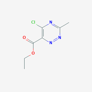 molecular formula C7H8ClN3O2 B114244 Ethyl 5-chloro-3-methyl-1,2,4-triazine-6-carboxylate CAS No. 141872-16-4