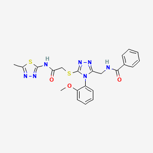 N-{[4-(2-Methoxyphenyl)-5-({[(5-methyl-1,3,4-thiadiazol-2-YL)carbamoyl]methyl}sulfanyl)-4H-1,2,4-triazol-3-YL]methyl}benzamide