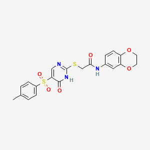 N-(2,3-dihydro-1,4-benzodioxin-6-yl)-2-{[5-(4-methylbenzenesulfonyl)-6-oxo-1,6-dihydropyrimidin-2-yl]sulfanyl}acetamide